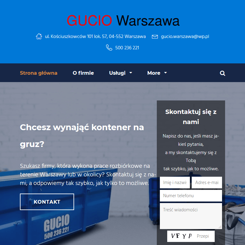 Wynajem kontenerów na gruz